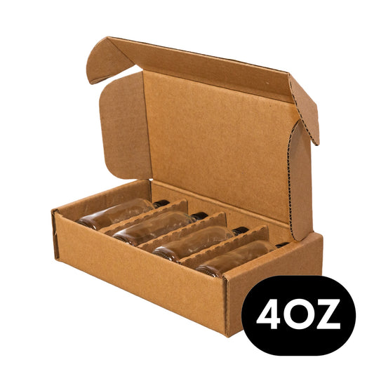 4oz Boston Round Bottle 4-Pack Pod