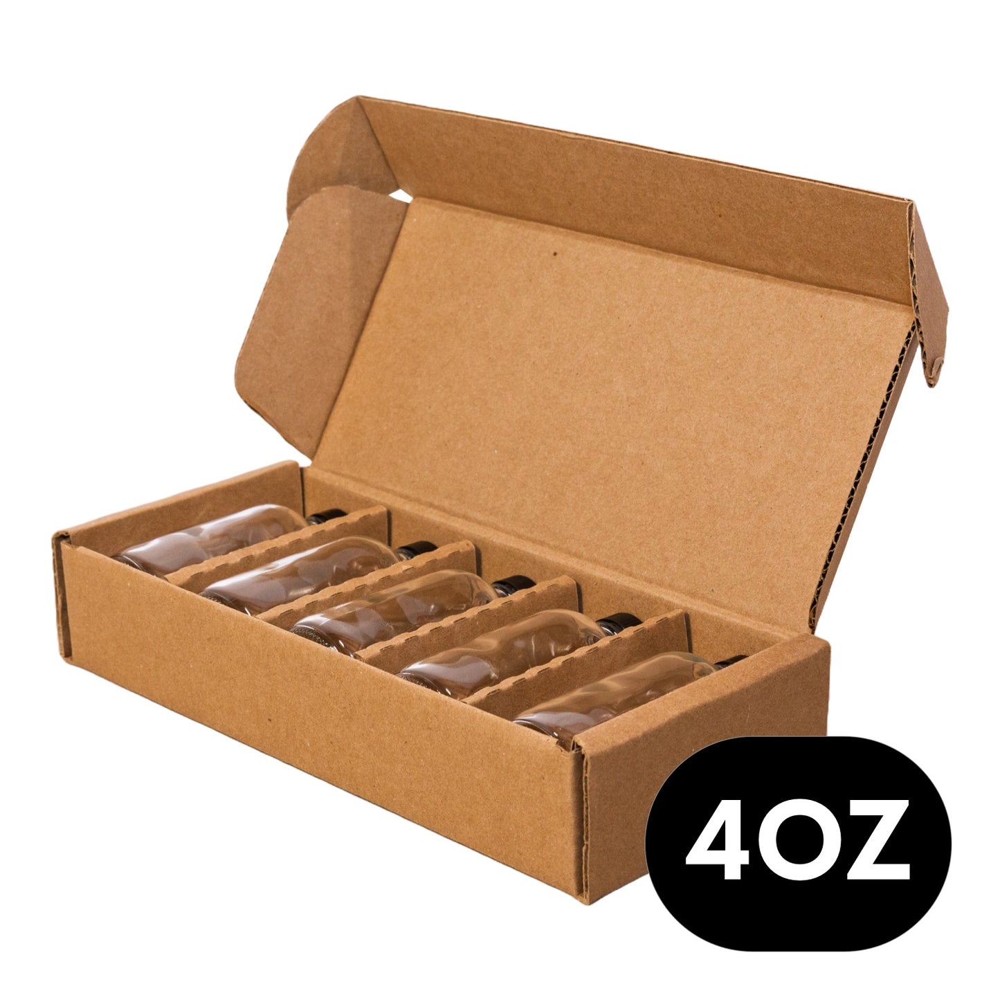 4oz Boston Round Bottle 5-Pack Pod